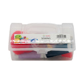 Mini Sewing Supply Box – Travel & Home DIY Kit | NZ Stock filled with colorful threads and accessories in a clear plastic case.